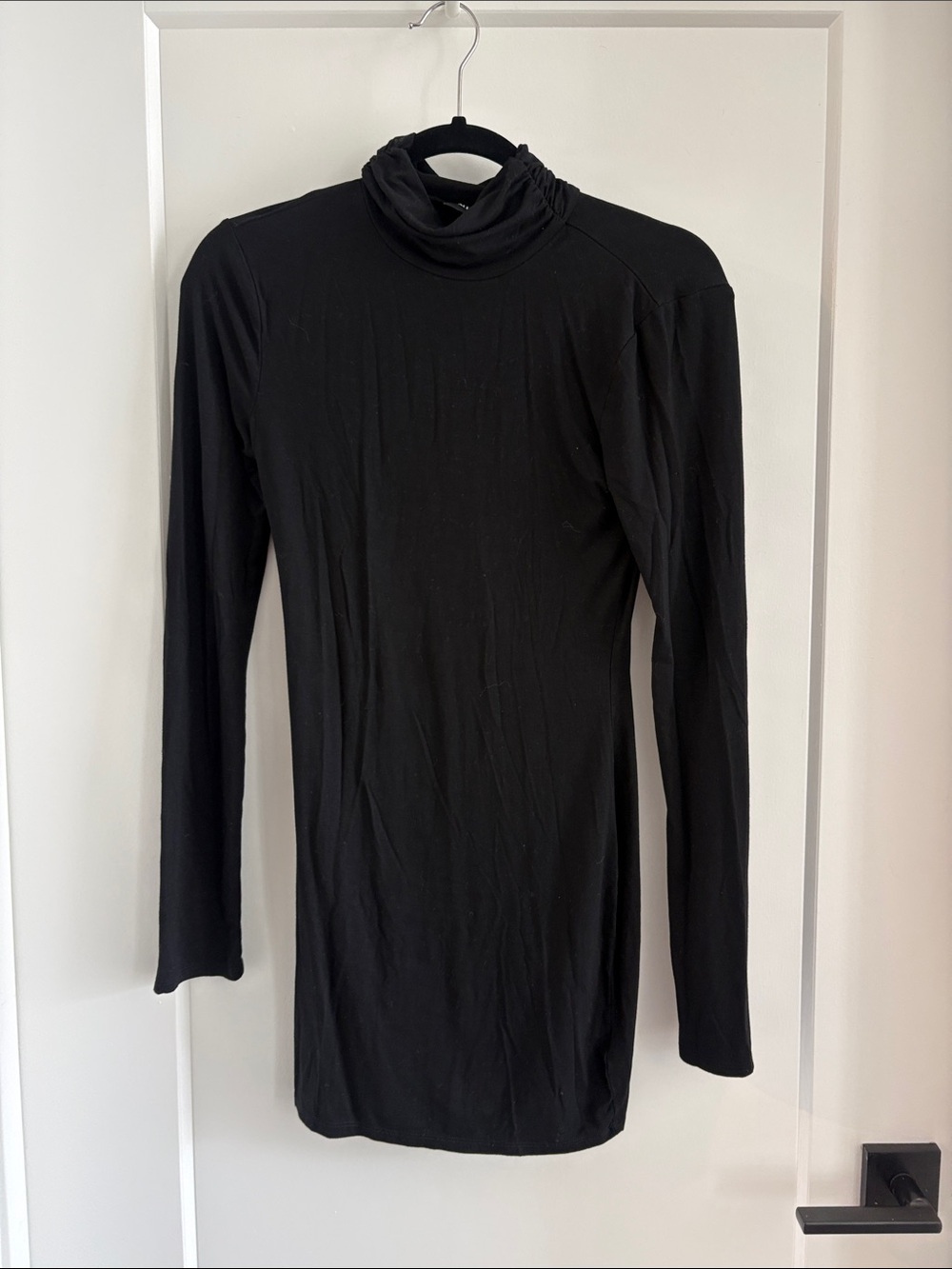 All the Ways Black Long-Sleeve Turtleneck Dress